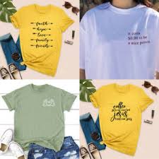 Details About Christian T Shirt Cross Jesus Shirt Faith Bible Verse Graphic Tee Tops Religious