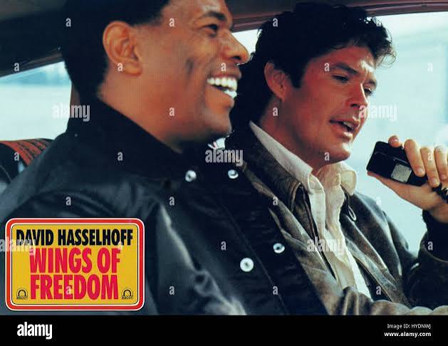 W.B., Blue And The Bean, aka: WIngs Of Freedom, aka: Hasselhoff haut drauf,  USA 1989, Regie: Max Kleven, Darsteller: Tony Brubaker, David Hasselhoff  Stock Photo - Alamy