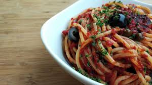 Seafood is, for the most part extremely healthy. Spaghetti Alla Puttanesca Wikipedia