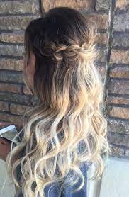 Half Up Half Down 55 Half Up Half Down Style Pulled Back With Two Pulled Out Braids And Wav Braid Half Up Half Down French Braid Hairstyles Grad Hairstyles