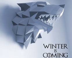 Game Of Thrones House Stark Of Winterfell Wall Hanging Free Papercraft Download Papercraft Tete Animaux Origami Creations En Papier