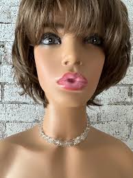 Mid Century Art Deco Style Clear Crystals Choker Collar Necklace Strung