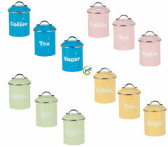 metal vintage kitchen tea coffee sugar