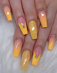 Whether you wear acrylics or varnish. 16 Pretty Acrylic Coffin Nails For Summer 9 Yellow Nails Design Coffin Nails Designs Yellow Nail Art