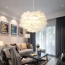 30cm Nordic Creative White Feather Ceiling Pendant Light Shade Non Electrical Lampshade For Living Room Dining Room And Bedroom Lamp Covers Shades Aliexpress