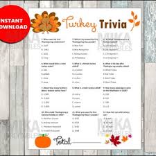 Here on this list are all sorts of fun questions to ask to stretch young minds and spark fun conversation! Turkey Trivia Printable Game Thanksgiving Games Thanksgiving Etsy