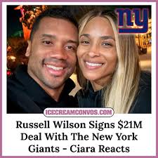 Russell Wilson signs a one-year, $21M deal with the New York Giants,  shaking up NFL free agency moves. 🏈 Ciara reacts. 🎉🖤🍦  https://wp.me/pfXyHC-1hb3 #RussellWilson #Ciara #NYGiants #GMen #NFL  #IceCreamConvos