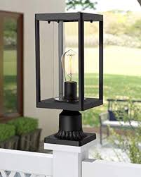 Beionxii Outdoor Post Lights Modern Exterior Post Lantern With 3 Inch Pier Mount Adapter Sand Textured Black Cast Farmhouse Goals