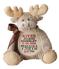 Personalized Stuffed Animal Custom Embroider Buddy Moose Classic Emroider Buddy Woodland Baby Gif Personalized Stuffed Animals Baby Gifts New Baby Products