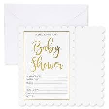 Create baby shower invitations, birth announcements, and other must have items for your bundle of joy with vistaprint's baby shop. 36 Pack Gold Foil Unisex Baby Shower Invitations With Envelopes 5 X 7 Inches Target