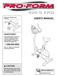 Place all parts of the exercise cycle in a cleared area and. Proform Pfccex17910 User Manual Pdf Download Manualslib