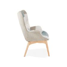 Cap sur les bonnes affaires avec le rayon maison cdiscount ! Lotus Scandinavian Design Patchwork Chair Blue Grey Beige