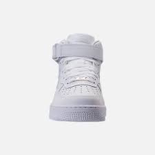 Front View Of Men S Nike Air Force 1 Mid Casual Shoes In White White Mens Nike Air Nike Air Force High Casual Shoes