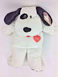 Gibson Spot Dog I Wuff You Plastic Heart Black White Plush Stuffed Animal New Gibson Plush Stuffed Animals Vintage Plush Plush