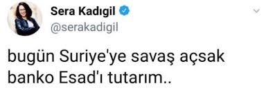 Kadıgil'in twitter'dan neden hayır diyorum başlığıyla paylaştığı video ise yaklaşık 9 bin retweet chp pm üyesi sera kadıgil hakkında basın suçları bürosu savcılığı tarafından twitter üzerinden. Medya Adami On Twitter Chp Milletvekili Sera Kadigil Bugun Suriye Ye Savas Acsak Banko Esad I Tutarim Bunu Diyen Sera Hanim Suan Chp Nin Suriye Politikasini Belirliyen 2 3 Isimden Biri Baska Bir Sey Yazmak Istemiyorum