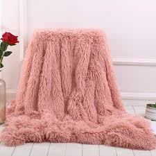 Super Soft Long Shaggy Blanket Sofa Throw Blanket Pink Throw Blanket Decorative Throws Blanket