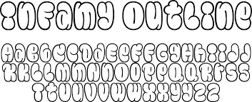 Infamy Outline Font By Latinotype Outline Fonts Lettering Fonts Bubble Alphabet