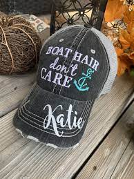 Personalized Boat Hats Boat Hair Dont Care Kayak Hair Dont Etsy Boat Hat Boat Hair Mom Hats