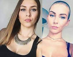 Websta Bald Girls Headshaving Headshave Baldwomen Cleanshaven Shininghead Baldgirl Bald Shaved Hair Women Buzzed Hair Women Before And After Haircut