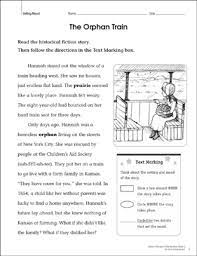 Teachers in the classroom and at home are sure to find our materials very useful. The Orphan Train Close Reading Passage Printable Lesson Plans And Ideas Skills Sheets