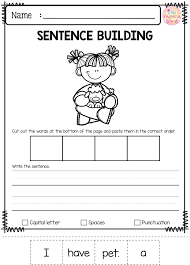 Free Sentence Building Sentence Building Kindergarten Writing Sentence Building Worksheets