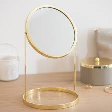 Round Gold Metal Table Mirror 17 X 29 Cm Mirror Table Gold Metal Table Mirror