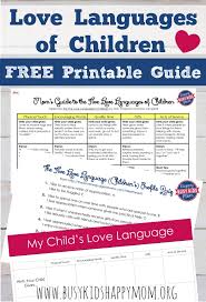 Five Love Languages Of Children Free Love Language Test For