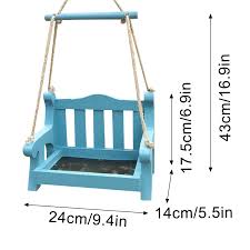 Attract backyard birds to this feeder with sunflower seeds, mixed seeds or peanuts. Darzheoy Homes Garden Bule Swing Chair Bird Feeder Cute Metal Mesh Bottom For Outside Backyard Porch Decorative Bench Wooden Bird Feeder Wild Bird Essentials Walmart Com Walmart Com