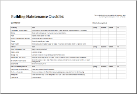This is particularly important for those who have to manage more than one building. Building Maintenance Checklist Template Excel Templates