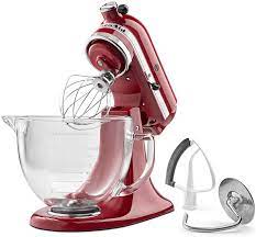 Artisan design series with glass bowl. Amazon Com Kitchenaid Ksm105gbcer 5 Qt Tilt Head Stand Mixer With Glass Bowl And Flex Edge Beater Empire Red Kitchen Dining
