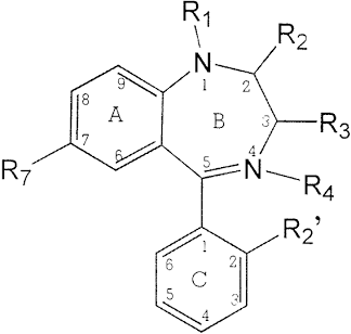 1,4-Benzodiazepine Core Structure, AI generated