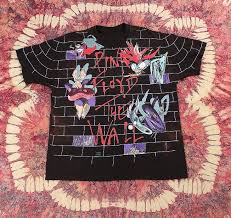 All over shirt printing uses water based inks so we need cotton tees. Vintage Pink Floyd T Shirt The Wall Allover Print Single Stitch Tee Hellhound Vintage