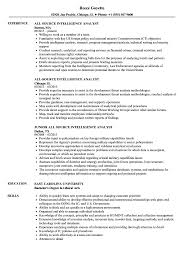 Create your new resume in 5 minutes. All Source Intelligence Analyst Resume Samples Velvet Jobs