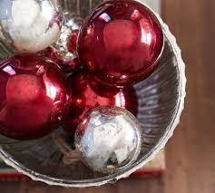 Try these dried flower balls in a bowl by themselves or with other decor balls on a coffee or dinner table. Silver Gold Mercury Glass Ball Ornaments Set Of 6 Pottery Barn