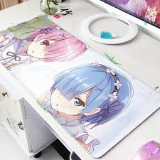Anime Re Zero Rem Ram Huge Mousepad Game Mat Laptop Desktop Playmat 90 40cm Anime Mouse Pad Anime Gifts
