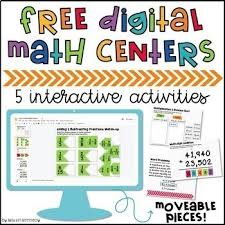These Free Digital Centers Include 5 Highly Engaging Interactive Activities For Reviewing Vario Google Classroom Activities Google Classroom Math Math Centers