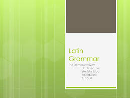 latin grammar the demonstratives hic haec hoc iste ista