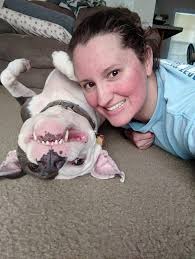 Anybody else's doggo lay like this? 😂❤️