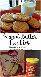 Peanut Butter Cake Mix Cookies Ready In Minutes Recipe Cake Mix Cookie Recipes Peanut Butter Cake Mix Cookies Cake Mix Cookies