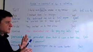 When the subject performs an action, the infinitive can answer the question what? as the object of that action. Reporting Verbs Lesson 5 Verb Object To Infinitive Youtube