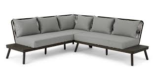 Alif Garden Corner Lounge Set Concrete Grey And Grey Eucalyptus In 2020 Garten Lounge Set Outdoor Sofa Lounge
