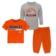 Nfl Denver Broncos Baby Boys Gametime Fun T Shirt Pants Set 3pk Target