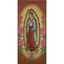 This is another ideas about curtains. Door Curtain Virgin Of Guadalupe Bamboo Beaded Curtain Casa Frida
