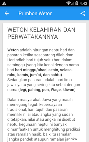 Watak bayi yang baru lahir jika di lihat dari weton atau pasaran ketika di lahirkan menurt perhitungan primbon jawa sebagai. Primbon Weton Jawa Fur Android Apk Herunterladen