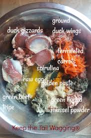 Raw Food Dinner For Dogs Duck Gizzards Ground Duck Wings Green Beef Tripe Raw Egg Fermented Carrot Raw Dog Food Recipes Healthy Dog Food Recipes Dog Raw Diet