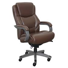 Delano Big Tall Bonded Leather Executive Office Chair Brown Gray La Z Boy Target