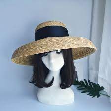 French Retro Summer Sun Hat Holiday Beach Black Big Bell Etsy Summer Straw Hat Summer Sun Hat Retro Summer