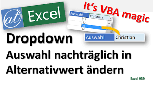 Fehlt die formatierung der liste. Dropdown Mit Referenz Auf Alternativliste Excel Vba Youtube
