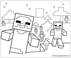 Minecraft Party Coloring Page Minecraft Coloring Pages Free Printable Coloring Pages Coloring Pages For Kids