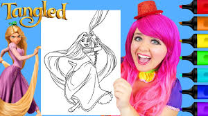 Rapunzel is a fictional character appeared in walt disney animation studios' 50th animated feature film tangled. Coloring Rapunzel Long Hair Disney Tangled Coloring Page Prismacolor Markers Kimmi The Clown Youtube